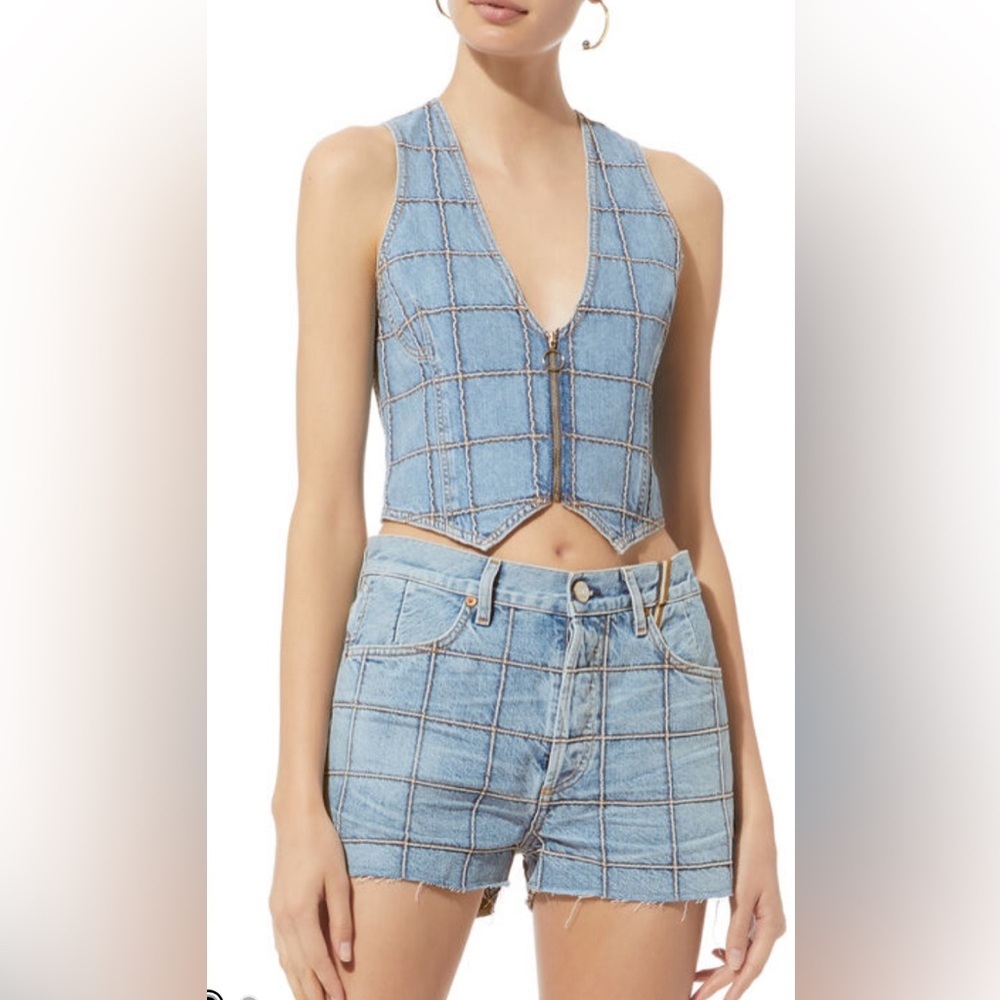 NWOT JEAN ATELIER Mick Vest (size2) and Shorts (size 24)